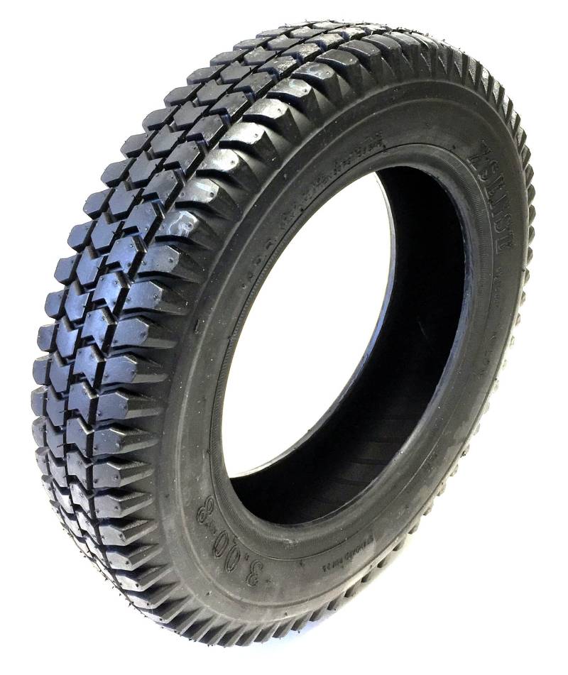 Rollstuhlreifen 3.00-8, 4PR, schwarz, kräftiges Blockprofil, stabiler Reifenaufbau, kompatibel für diverse Elektromobil, Scooter, E-Rollstuhl von CST