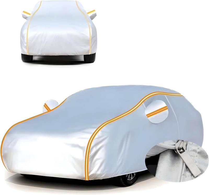 Autoabdeckung für Hatchback 2019-2023,Wasserdicht Staubdicht mit UV-Schutz Allwettertaugliche Autoplane mit Reißverschluss und Reflexionsstreifen,B von CSYKKL