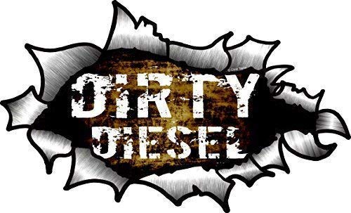 CT Design Dirty Diesel Lustiger Spruch mit Oval Zerrissen Offen Zerrissen Metall Effekt Motiv Auto Aufkleber 150x90mm von CT Design