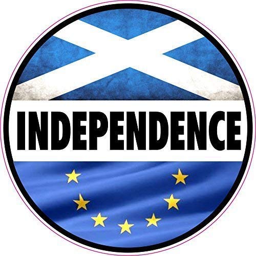 Doppelpack Von 'Unabhängigkeit' Slogan Design für Schottland Schottische Flagge Eu Europäische Union Referendum Brexit Wahlkampf Vinyl Auto Stoßstangen Sticker Aufkleber 80x80mm Jeder von CT Design