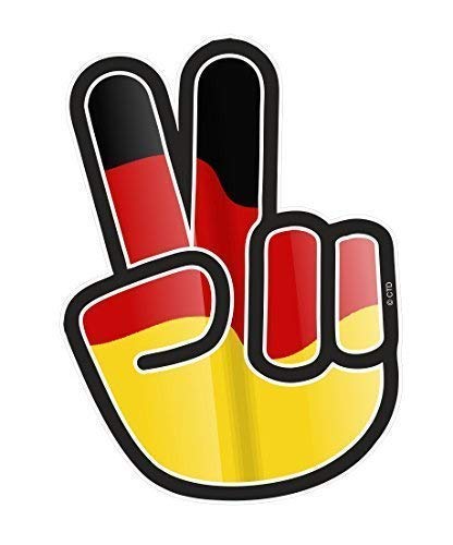 Hippie Stil Peace Hand Design mit Deutschland Flagge Motiv Vinyl Auto Aufkleber 120x85mm Ca. von CTD von CT Design