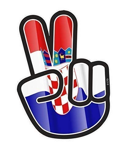 Hippie Stil Peace Hand Design mit Kroatien Kroatien Landesflagge Motiv Vinyl Auto Aufkleber 120x85mm Ca. von Ctd von CT Design