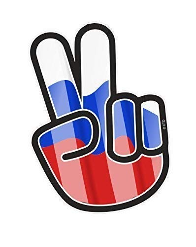 Hippie Stil Peace Hand Design mit Russland Russisch Landesflagge Motiv Vinyl Auto-Aufkleber Abziehbild 120x85mm Ca. von CTD von CT Design