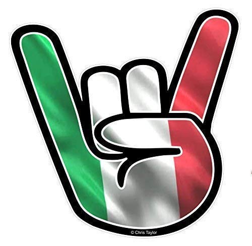 Stein auf Hand Design mit Italien Italienisch Il Tricolore Flagge Motiv Vinyl Auto-Aufkleber Abziehbild 92x92mm By Ctd von CT Design