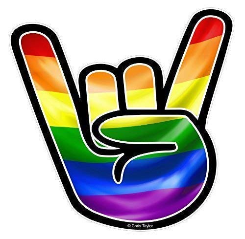 Stein auf Hand Design mit Lgbt Gay-Pride Regenbogen Flagge Motiv Vinyl Auto-Aufkleber Abziehbild 92x92mm By Ctd von CT Design