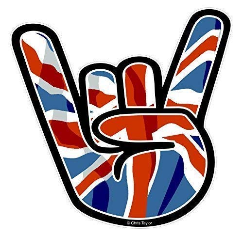 Stein auf Hand Design mit Britische Union Jack Flagge Motiv Vinyl Auto-Aufkleber Abziehbild 92x92mm By Ctd von CT Design