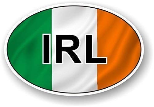 CTD Irland Oval Design Mit Irisch IRL Flagge für Motorrad Auto Van Sticker 120x80mm von CTD