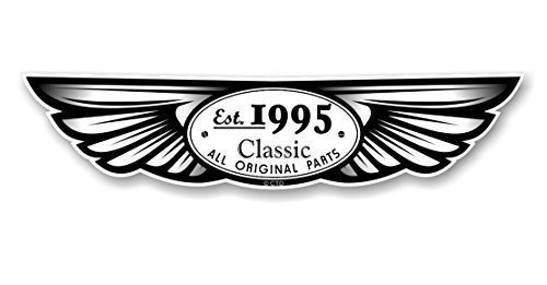 Die traditionellen geflügelten 1995 Emblem Design für Motorrad Biker Helm Auto-Aufkleber Vinyl Aufkleber 130 x 30 mm von CTD