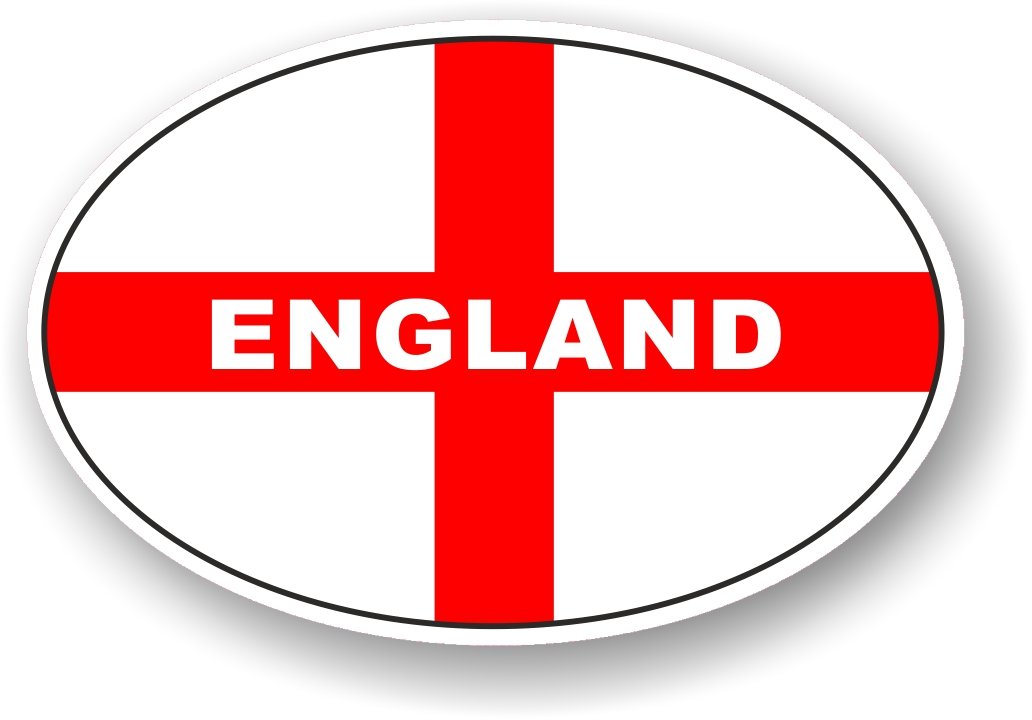 England Oval Design mit St Georges Cross Flagge für Motorrad Auto Van Aufkleber 120 x 80 mm von CTD