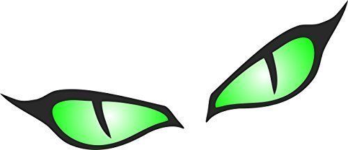 Paar Evil Eye Augen Design in grün für Motorrad Biker Helm Auto Aufkleber 80 x 40 mm je von CTD