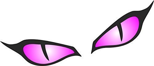 Paar Evil Eye Augen Design in magenta pink für Motorrad Biker Helm Auto Aufkleber 80 x 40 mm je von CTD