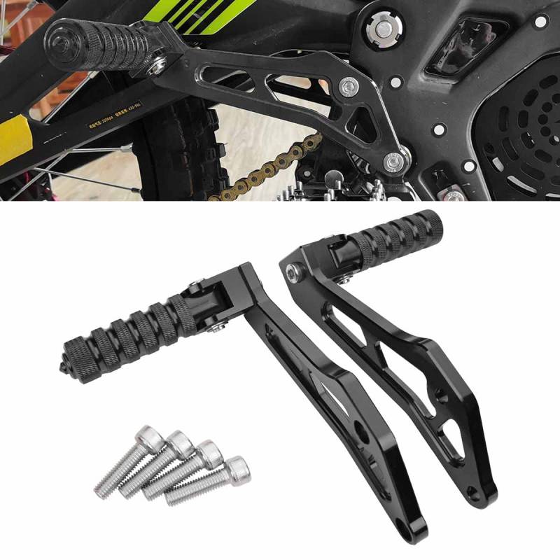 CTDOESO 2 Stück hintere Fußrasten Pedalhalterung Aluminiumlegierung rutschfeste Beifahrer-Fußrasten Pedal & Halterung für Sur-Ron Light Bee X für Segway X160 X260 (Schwarz) von CTDOESO