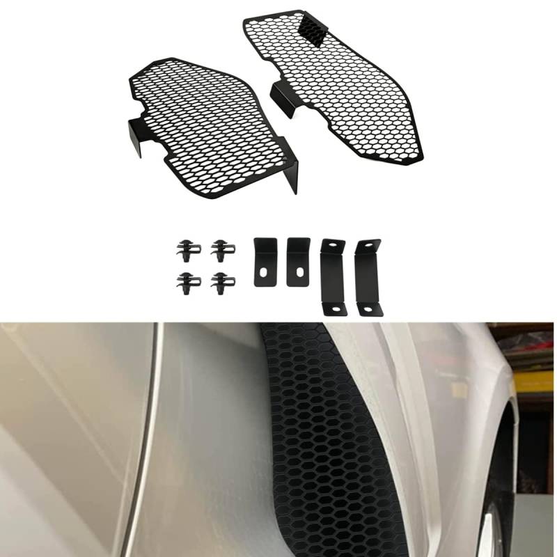 CTDOESO 2 teiliger Front Kühlergrille Gittereinsatz Aluminium OEM-Stil seitliche Lüftungsgitter Grillschutz Karosserieabdeckungen Set für Corvette C8 C8.R 2020–2023 von CTDOESO