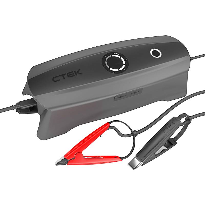 CTEK CS Free, 12V Starthilfe Alternative, Adaptiver Booster, Tragbares Batterieladegerät, Intelligenter Batterieerhalter, 4-in-1 Ladegerät Power Bank, Solar Power Bank für Auto, Telefon, Computer von CTEK