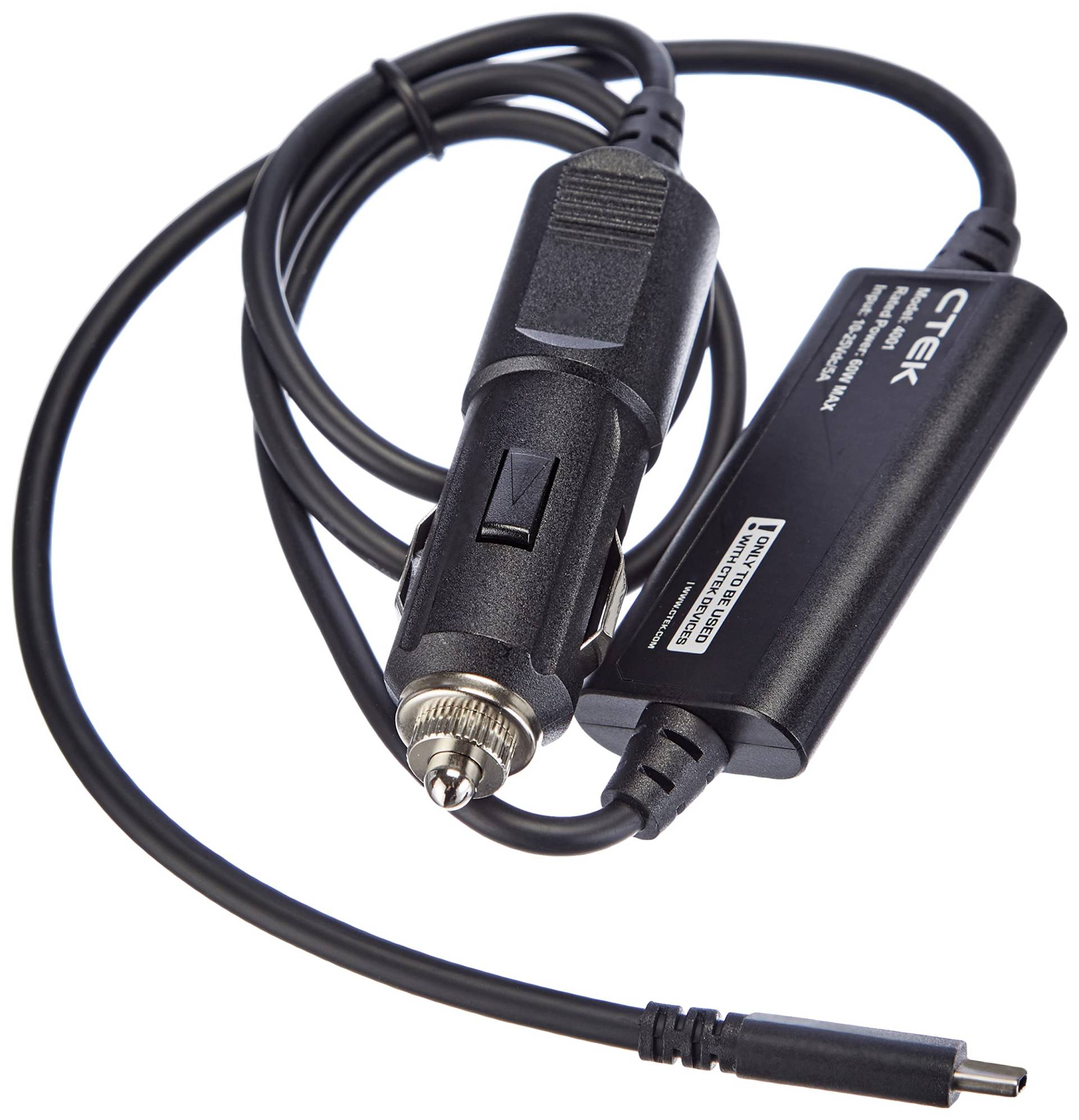 CTEK CS free USB-C charge Cable 12V plug - Laden Sie den internen Akku Ihres free über die 12-V-Zubehörbuchse Ihres Fahrzeugs auf, Schwarz von CTEK