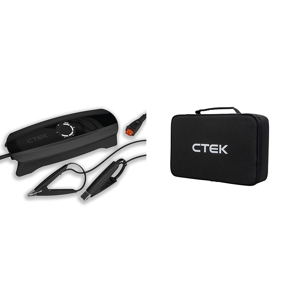 CTEK CS ONE, Batterieladegerät 12V, mit Adaptive Ladung, App, Rekonditionierungsmodus Und Polaritätsfreie Klemmen & CS Free Bag - TRAGEN UND LAGERN SIE Ihr CS Free SICHER UND GESCHÜTZT von CTEK