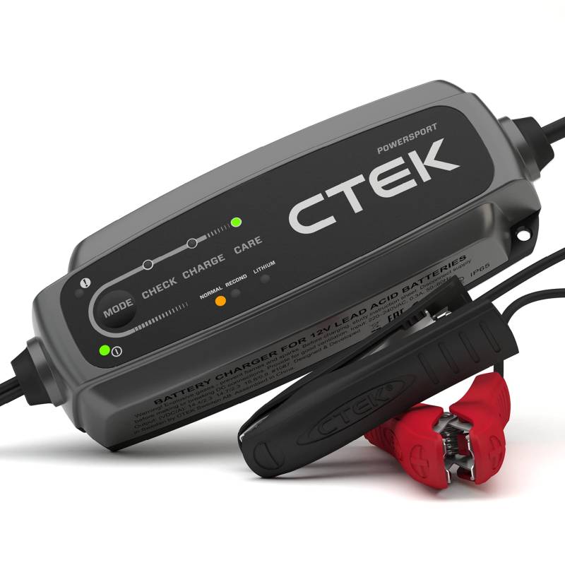 CTEK CT5 Powersport, Batterieladegerät 12V, Ladegerät LiFePO4, AGM Ladegerät, Lithium Ionen Ladegerät Motorrad, Quad-Bike, Schneemobil, Wasserfahrzeug, Batteriepfleger Mit Rekonditionierungsmodus von CTEK