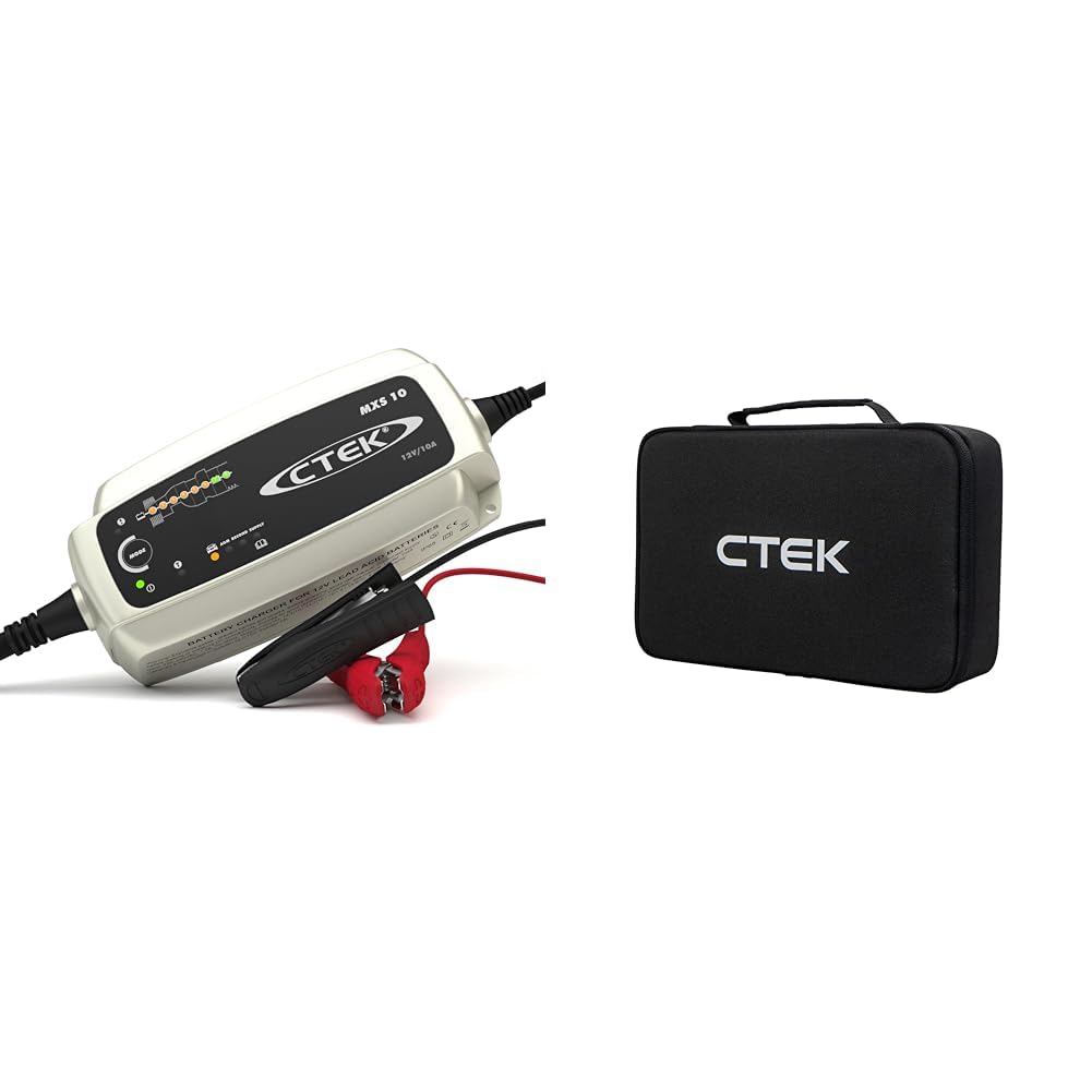 CTEK MXS 10 & CS Storage CASE, tragbare Aufbewahrung für Ihr CTEK Ladegerät, sicher, langlebig, leicht, einfach zu tragen, robust und wasserfest mit Tragegriff für einfachen Transport von CTEK