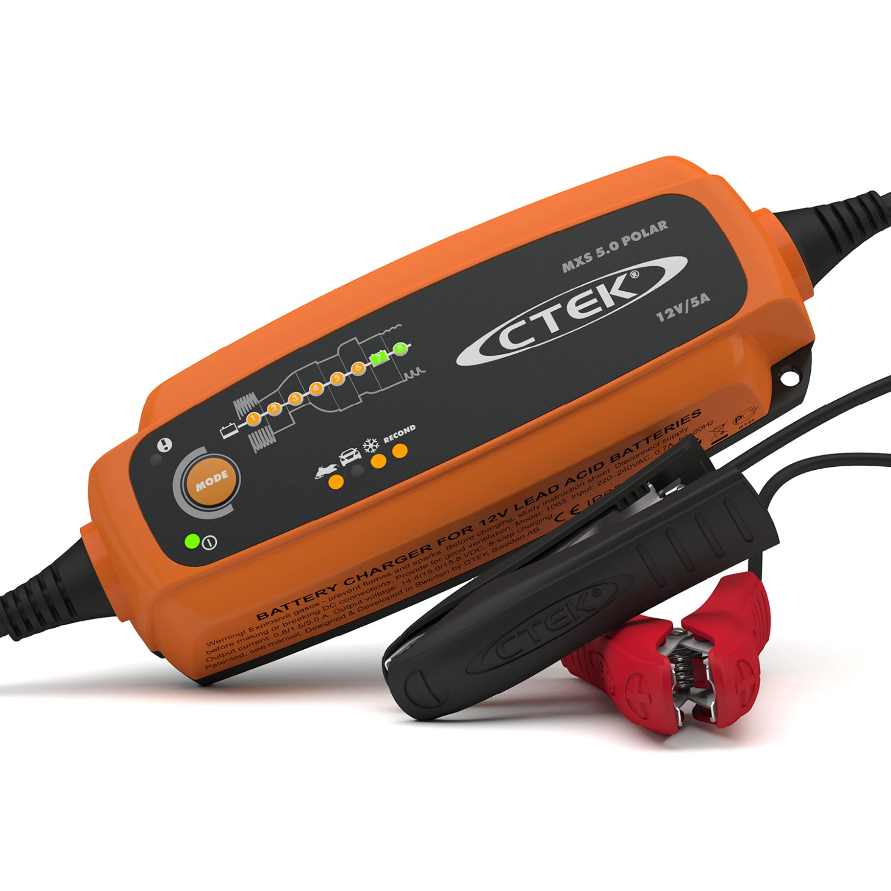 CTEK 5.0 POLAR, Batterieladegerät 12V Für Extreme Kälte, Erhaltungsladegerät, Intelligentes Ladegerät Auto Und Motorschlitten, Batteriepfleger Mit Entsulfatierungsprogramm Und Rekonditionierungsmodus von CTEK