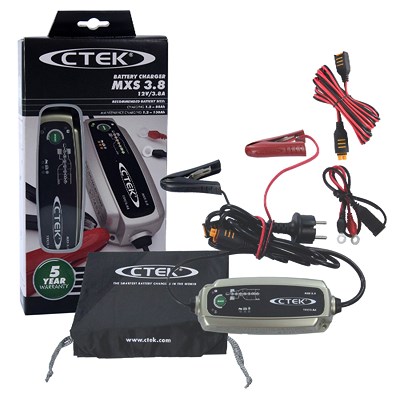 Ctek Batterieladegerät MXS 3.8 + Verlängerung 2,5 von CTEK