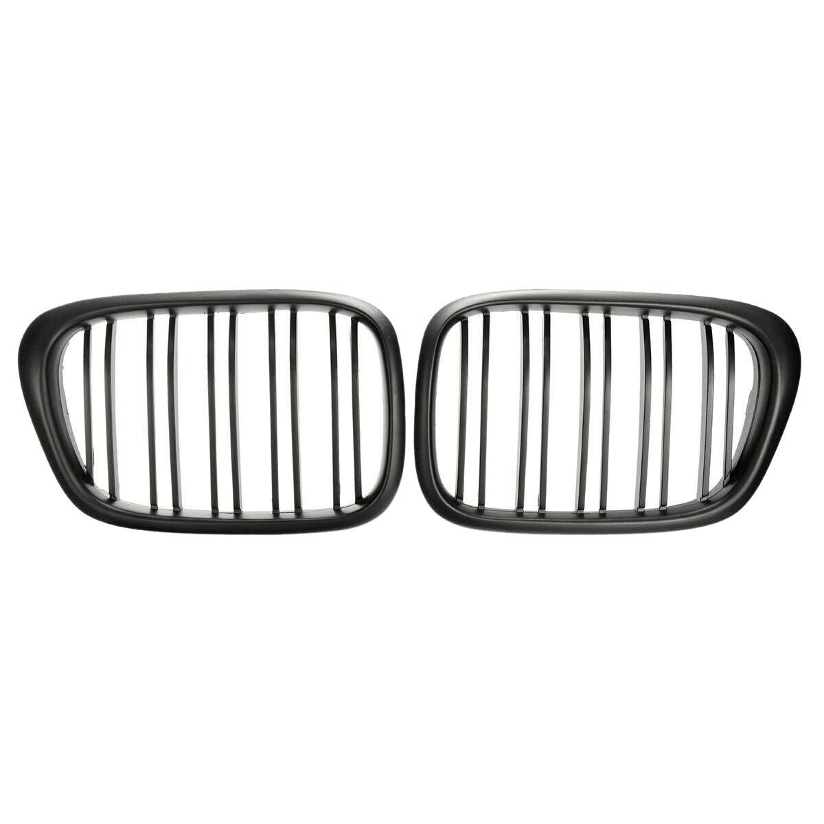 CTRLZS Frontstoßstange Nieren Grill Ersatz Dual Lamellen Gitter für E39 5er 525 528 1995-2004 Mattschwarz von CTRLZS