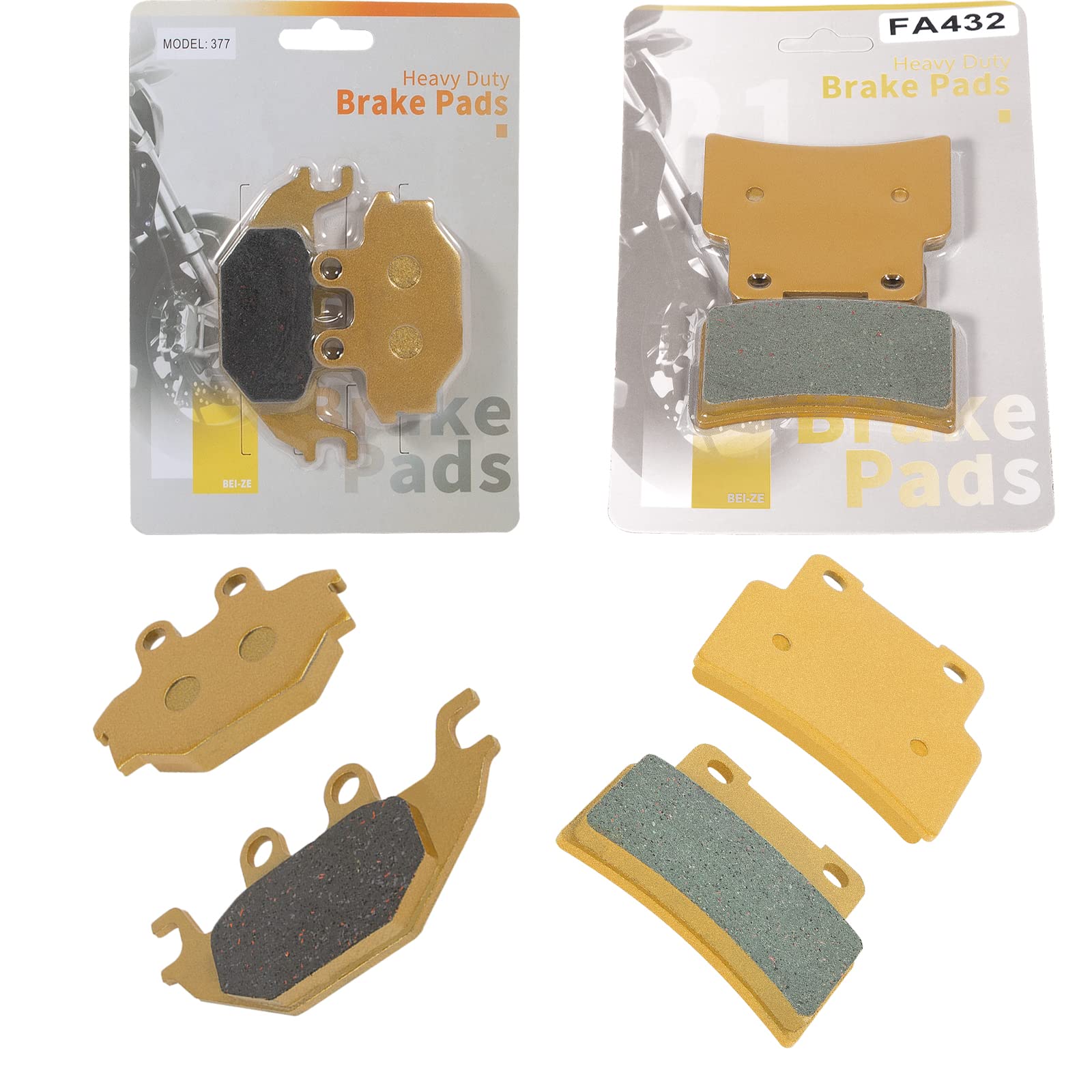 Keramikscheiben-Metallbremsbeläge eliminieren Geräusche -passt für MT 125 2014–2019 (ohne ABS),Scheibenbremsbeläge-set vorne und hinten (FA432 FA377) von CTcar