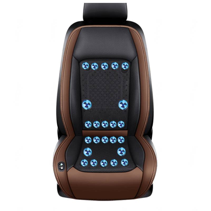 CUCUKAKA Cooling Car Seat Cover, mit 24 Fans, 12v/24v, 3 Kühlstufen Kühlende Sitzauflage Auto Sitzauflage Kühlung für Auto LKW Van,Brown-24V von CUCUKAKA