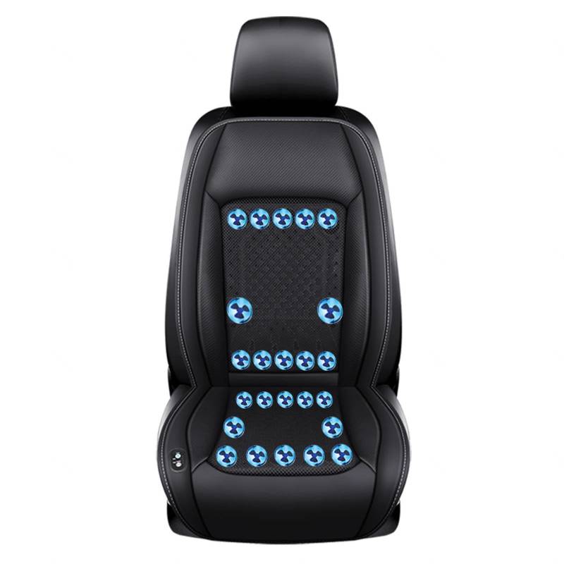 CUCUKAKA Cooling Car Seat Cover, mit 24 Ventilatoren 3 einstellbare Windgeschwindigkeiten Autositz Kühlung Klima Sitzauflage für Auto LKW SUV RV,Black-24V von CUCUKAKA