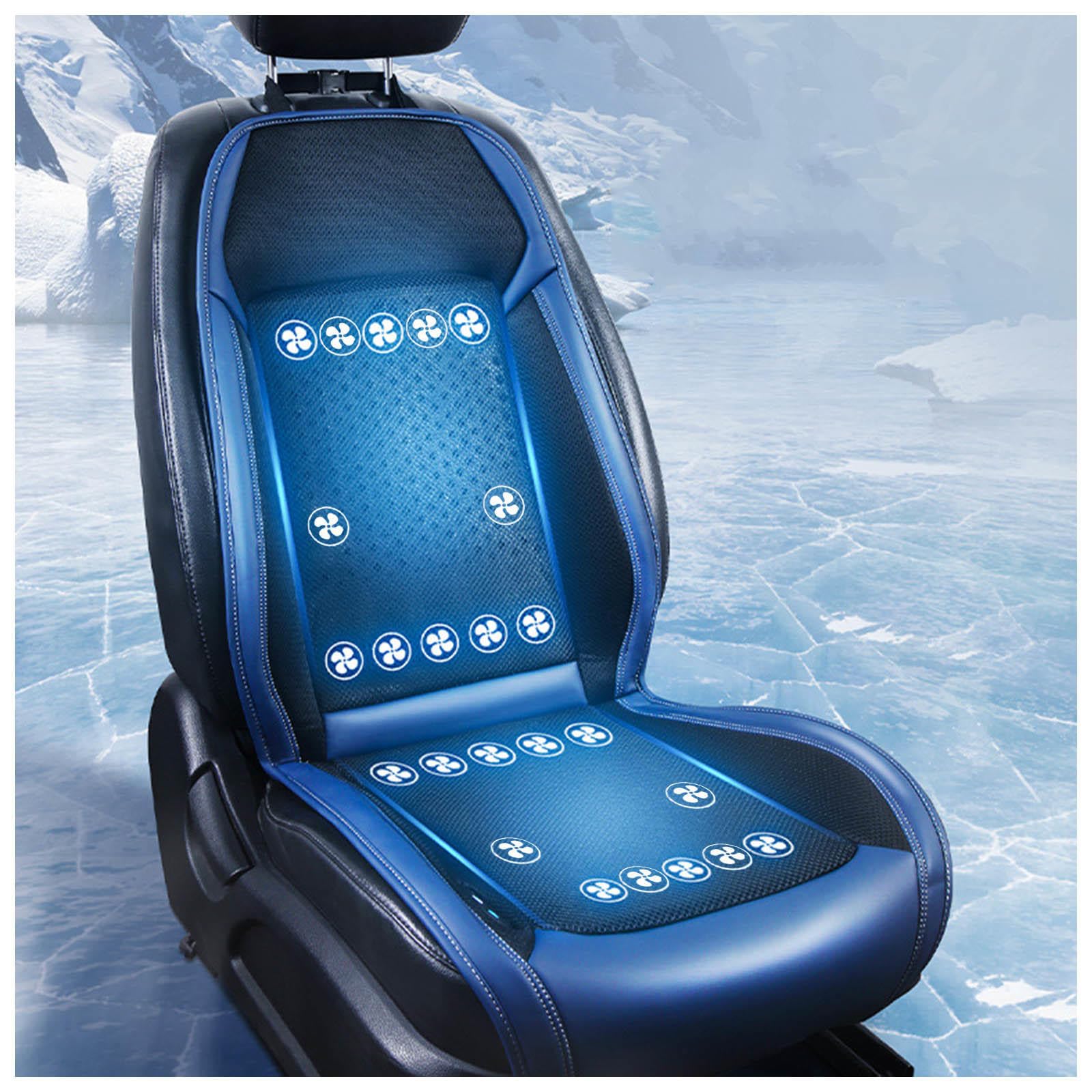 CUCUKAKA Cooling Car Seat Cover, mit 24 Ventilatoren 3 einstellbare Windgeschwindigkeiten Kühlende Sitzauflage Sitzbezüge Auto für Auto LKW SUV RV,Blue-24V CUCUKAKA Cooling Car Seat Cover, mit 24 Ventilatoren 3 einstellbare Windgeschwindigkeiten Kühlende Sitzauflage Sitzbezüge Auto für Auto LKW SUV RV,Blue-24V von CUCUKAKA