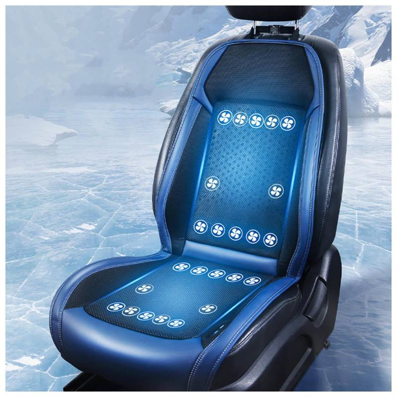 CUCUKAKA Klima Sitzauflage Auto, mit 24 Ventilatoren 3 einstellbare Windgeschwindigkeiten Sitzauflage Kühlung Kühlende Autositzauflage für Auto LKW Van,Blue-24V von CUCUKAKA