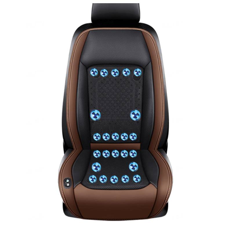 CUCUKAKA Kühlende Sitzauflage Auto, mit 24 Ventilatoren 3 einstellbare Windgeschwindigkeiten Cooling Car Seat Cover Kühlende Sitzauflage für Auto LKW Van,Brown-12V von CUCUKAKA