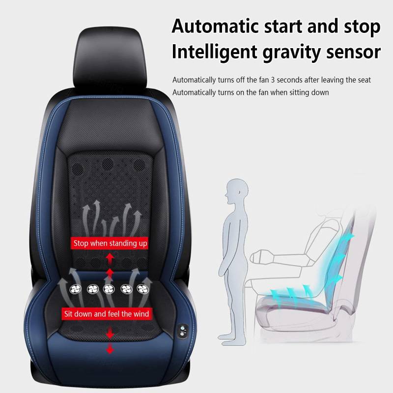 CUCUKAKA Kühlende Sitzauflage Auto, mit 24 Ventilatoren 3 einstellbare Windgeschwindigkeiten Klima Sitzauflage Sitzauflage Kühlung für Auto LKW Van,Black-12V von CUCUKAKA