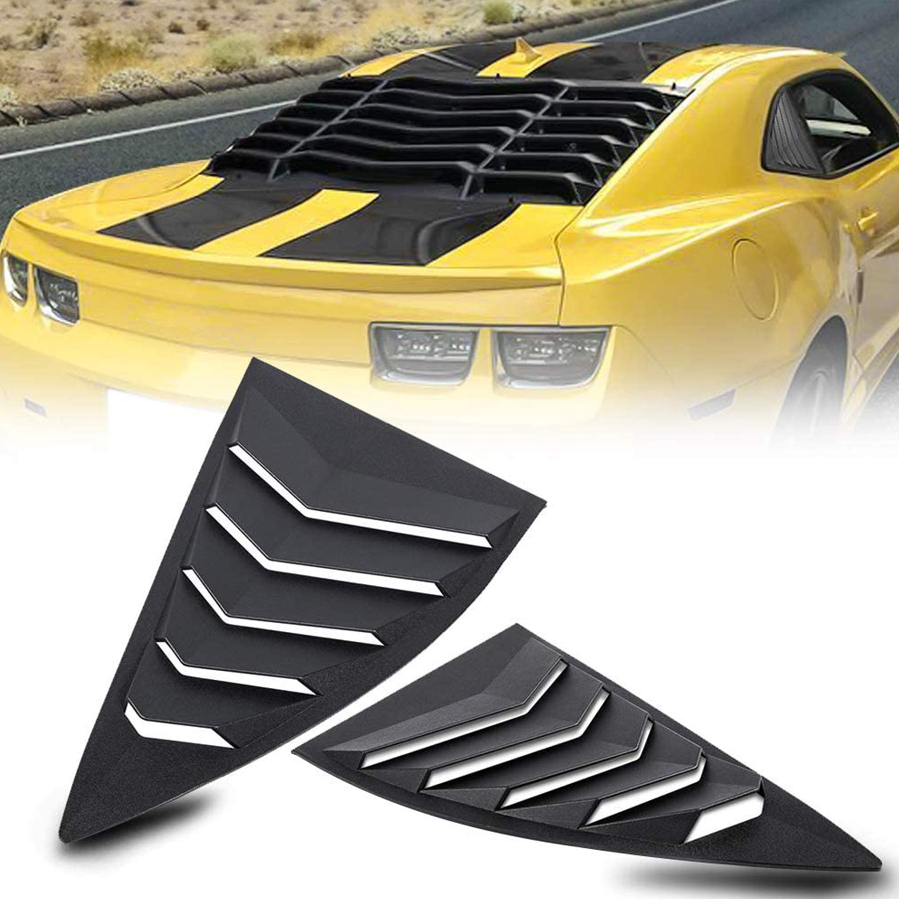 CUMART Sonnenschutz für Seitenfenster, Lambo-Stil, Mattschwarz, kompatibel mit Chevrolet Chevy Camaro 2010 2011 2012 2013 2014 2015, Links und rechts, 2 Stück CUMART Sonnenschutz für Seitenfenster, Lambo-Stil, Mattschwarz, kompatibel mit Chevrolet Chevy Camaro 2010 2011 2012 2013 2014 2015, Links und rechts, 2 Stück von CUMART