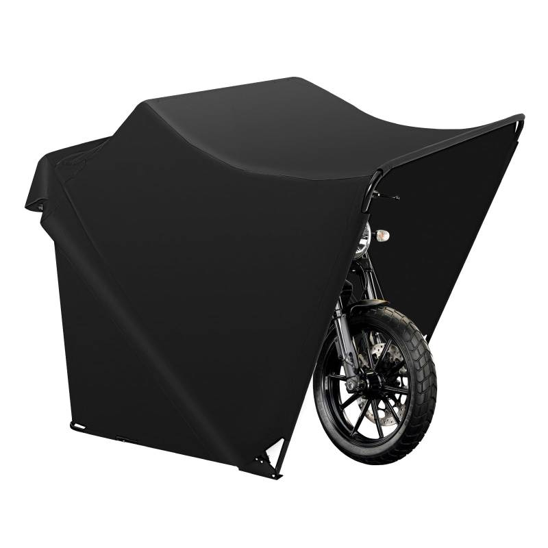 Motorrad Abdeckplane, Faltbar Motorrad Plane Wasserdicht Mit Stahlrohr Und Schrauben, Roller Abdeckplane Motorradabdeckung Outdoor 270 * 105 * 155cm von CUMELLIIR