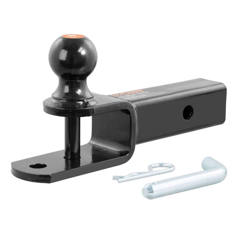 CURT 45009 3-in-1 ATV Anhängerkupplungshalterung, 2-Zoll-Kugel, Gabelkopfstift, 5/8-Zoll-Loch, passend für 2-Zoll-Empfänger, glänzend Schwarze Pulverbeschichtung von CURT