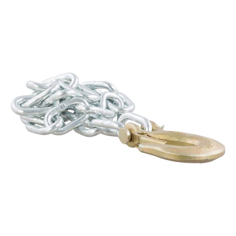 CURT 80302 91 cm Anhänger-Sicherheitskette mit 1/4 Zoll Gabelkopf Karabinerhaken, Bruchfestigkeit 3,5 kg von CURT
