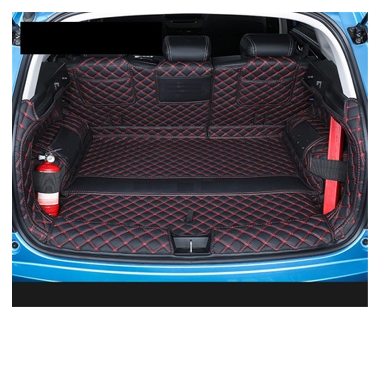 Kofferraummatte Auto Für Haval Für Jolion 2021 2022 Back-up Stamm Matte Leder Polsterung Von Auto Boot Polsterung Anti-schmutzig Schutz Kofferraum Schutzmatte(F-Black with red) von CUTEAS