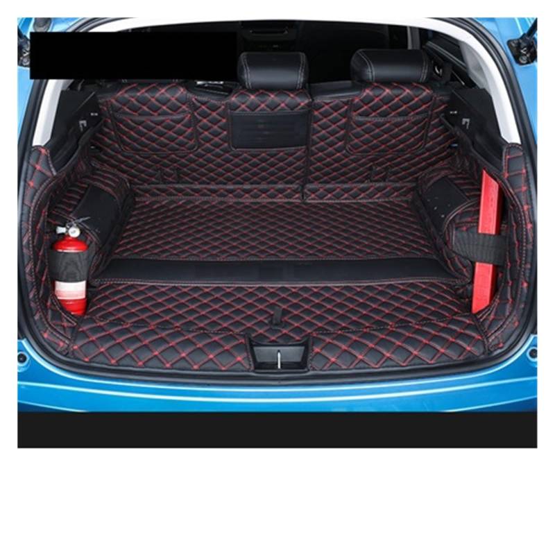 Kofferraummatte Auto Für Haval Für Jolion 2021 2022 Back-up Stamm Matte Leder Polsterung Von Auto Boot Polsterung Anti-schmutzig Schutz Kofferraum Schutzmatte(F-Black with red) von CUTEAS
