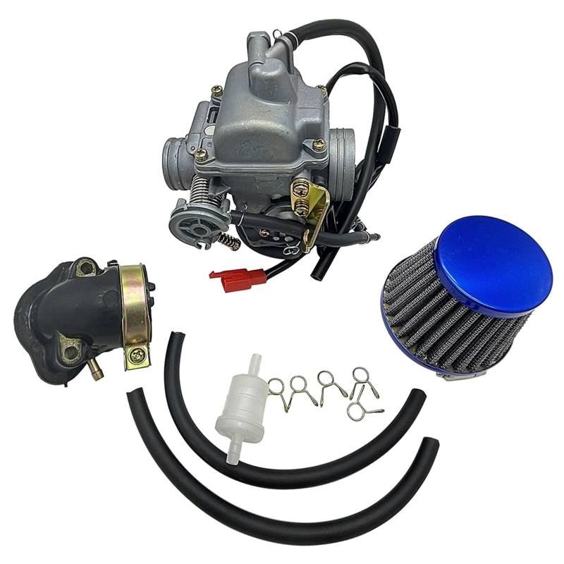 Vergaseranlagen Motorrad Teile Vergaser GY6 Für PD24J Mit Ansaugkrümmer 125cc 150cc Fit Roller Für ATV Go Kart Roller 125cc für PD24J Motorrad Carb(1 Satz) von CUTEAS