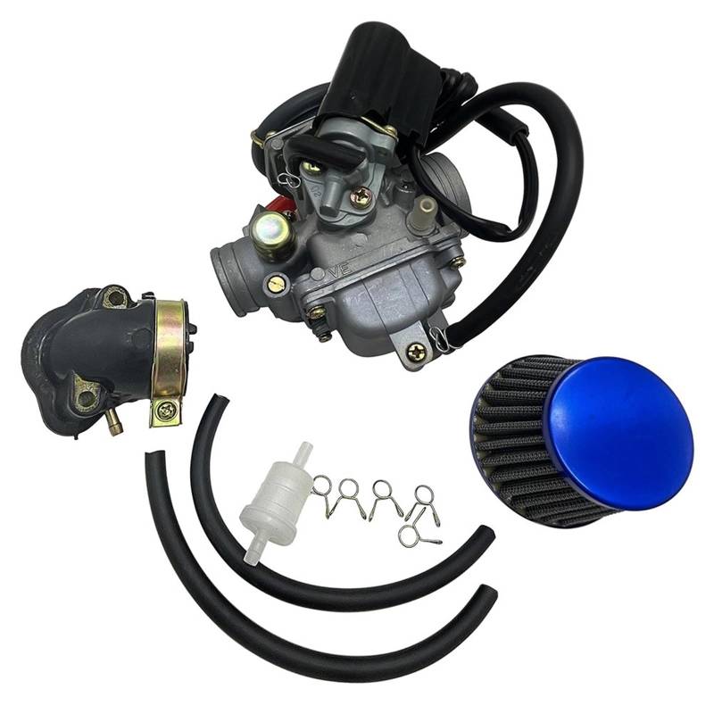 Vergaseranlagen Roller Für ATV Go Kart Roller 125cc Für PD24J Motorrad Teile Vergaser GY6 Für PD24J Mit Ansaugkrümmer 125cc 150cc Motorrad Carb(Set) von CUTEAS