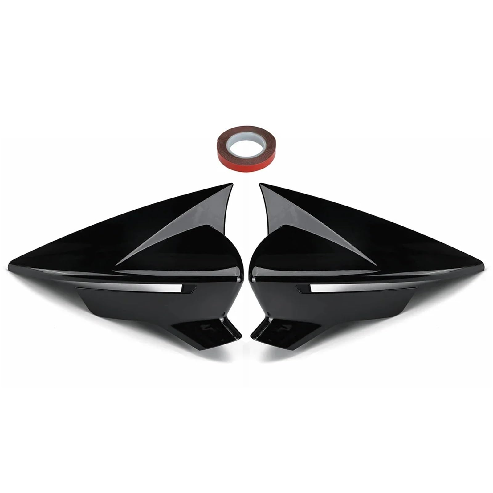 Auto Rückspiegel Regenschutz Außenspiegelabdeckungen/-kappen in Schwarz/Kohlefaser, passend für Seat Leon MK3 MK3.5 5F ST FR Cupra 2013–2019.(Glossy Black) von CVPX