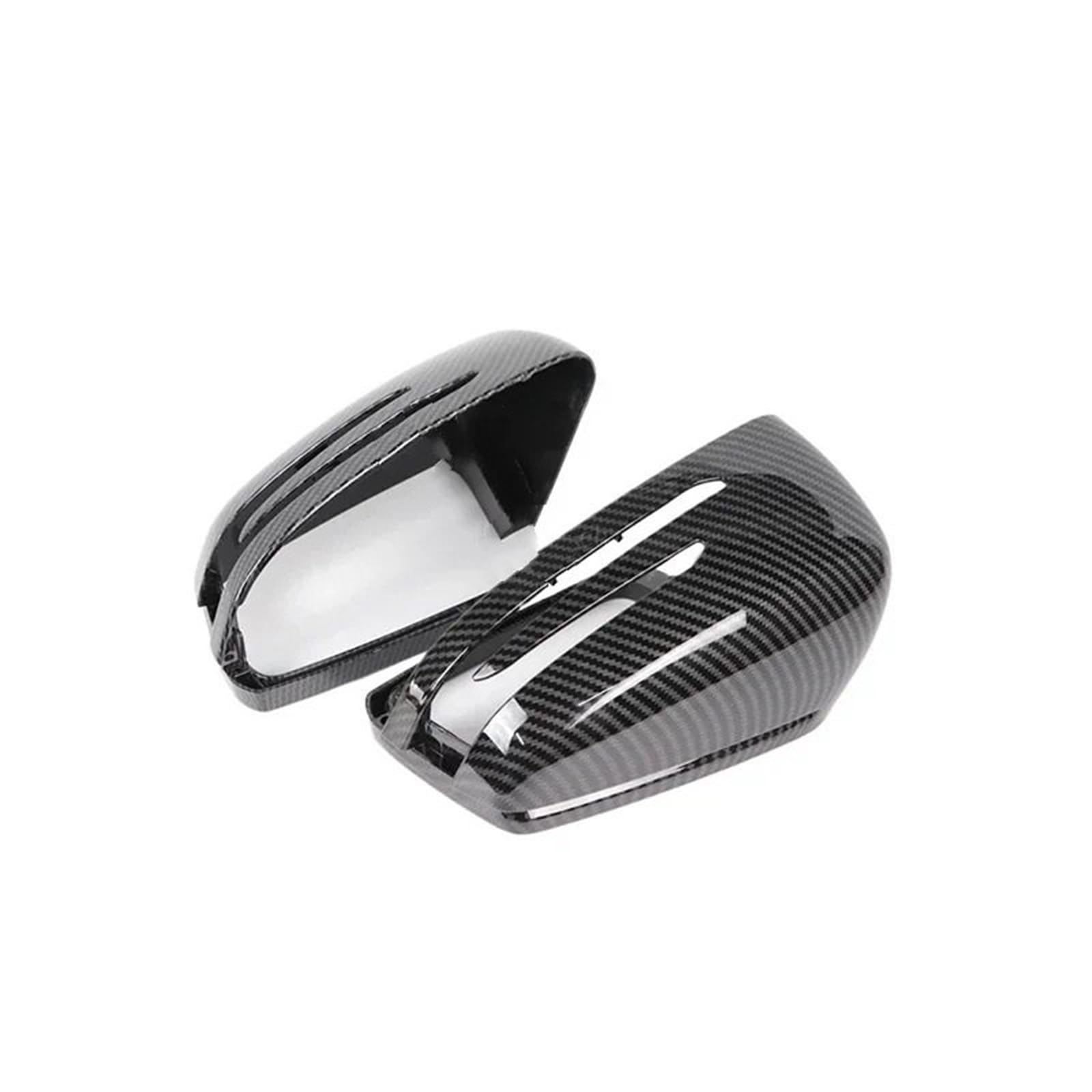 Auto Rückspiegel Regenschutz Passend für Mercedes Benz W176 W246 W204 W212 W221 C117 X204 X156, schwarze Rückspiegel-Abdeckkappen im Carbonfaser-Stil.(Carbon Fiber Look) von CVPX