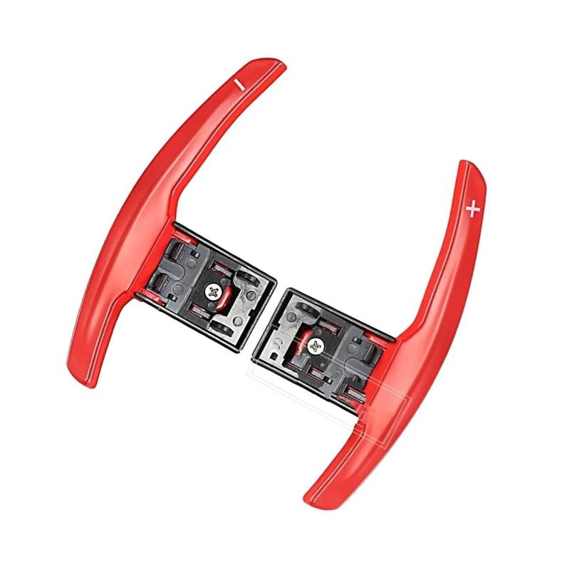 CVZXSDWLL Kompatibel Mit F15 X5 M 2014 2015 2016 2017 2018 2019 Auto-Schaltwippenabdeckung Auto-Lenkrad-Schaltwippenschalter-Schaltsatz ABS Auto-Lenkrad-Schaltwippe(Red) von CVZXSDWLL