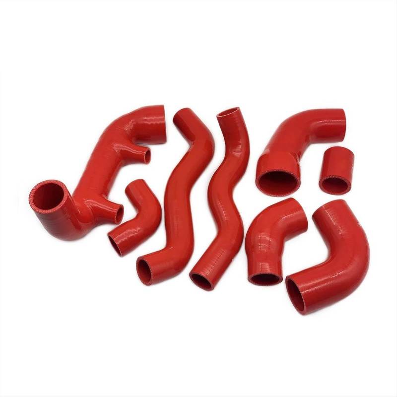 CVZXSDWLL Kompatibel Mit FIAT Für UNO Für Turbo Ie 1.3 MK1 1983–1988 1989, Silikonschlauch-Set, Ladeluftkühler, Kühler, Lufteinlass, Ersatz-Verbindungsrohr Kühler-Kühlmittelschlauch(Red) von CVZXSDWLL