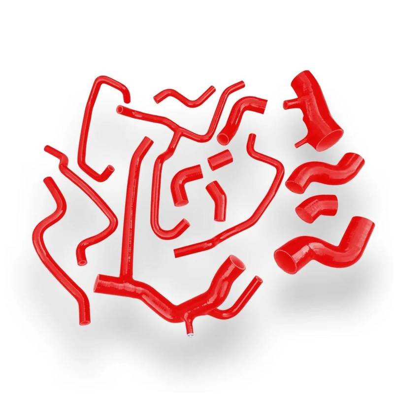 CVZXSDWLL Kompatibel Mit Land Für Rover Für Discovery 2 TD5 1999 2000 2001 2002 2003 2004 Silikon-Ladeluftkühler Turbolader Kühler Ölkühler Kühlmittelschlauch Kühler-Kühlmittelschlauch(Red) von CVZXSDWLL