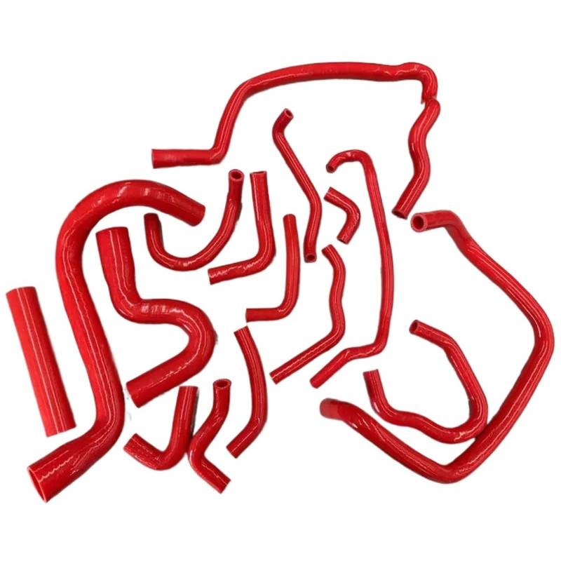 CVZXSDWLL Kompatibel Mit Nissan N15 B14 Chassis Ga16de Silikon Kühlerschlauch Rohr Kit Kühler Kühlmittel Wasserschlauch Rohr Autozubehör Kühler-Kühlmittelschlauch(Red) von CVZXSDWLL