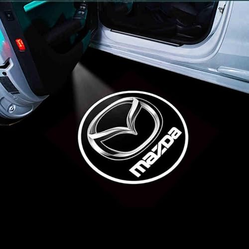 2 Stück Autotür Licht Projektor Türbeleuchtung für Mazda 3 5 6 CX3 CX5 CX7 CX8 CX9 CX5 CX30, Projektionslampe für Auto-Willkommenslicht Personalisierte Türlampe von CWBFC