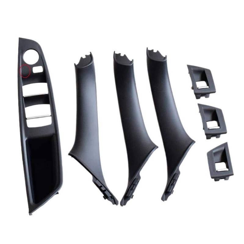 CWDQYNLG Innentürgriff Abdeckung Griff 7PCS Linkslenker LHD Für 5 Serie F10 F11 520 525 Schwarz Auto Innen Türgriff Inneren Panel Pull Trim Abdeckung Armlehne von CWDQYNLG