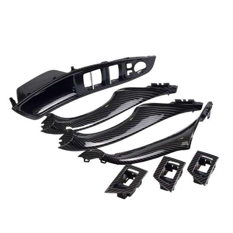CWDQYNLG Innentürgriff Abdeckung Griff 7PCS Linkslenker LHD Für 5 Serie F10 F11 520 525 Schwarz Auto Innen Türgriff Inneren Panel Pull Trim Abdeckung Armlehne von CWDQYNLG