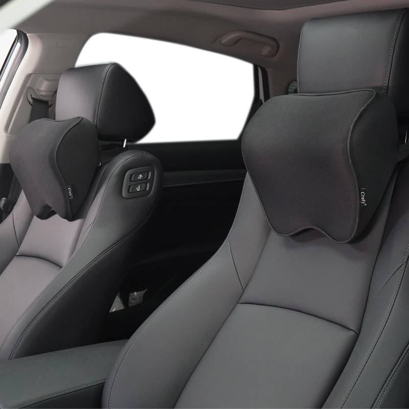 2-Pack Auto Nackenkissen für GWM WEY Mocha Coffee 01 05 4WD 2022 2023 2024, Kopfkissen Auto mit Verstellbarem Gurt Komfortabel Atmungsaktiv Auto Nackenkissen Kopfstütze,Bla-ck von CWMAD